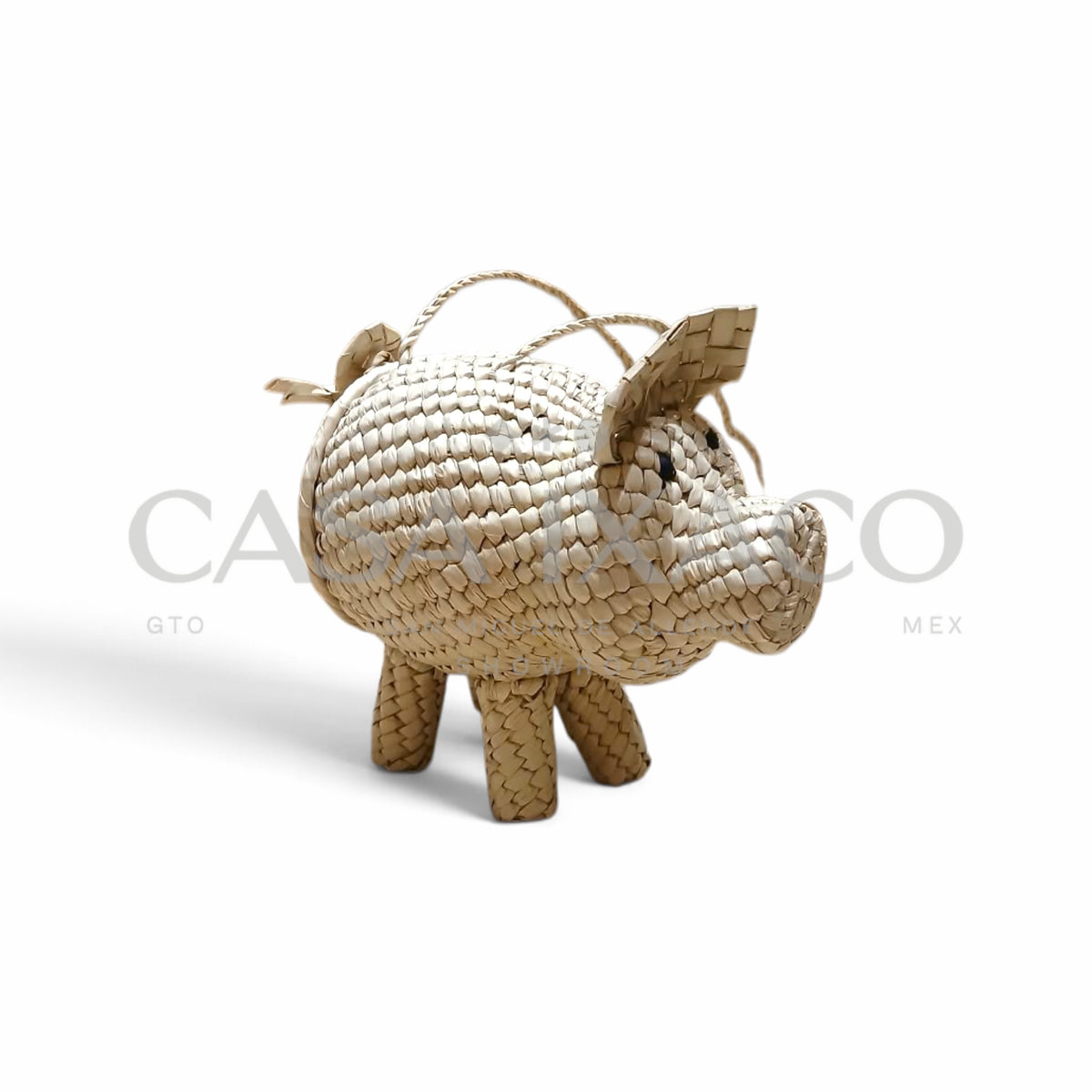 Bolsa Artesanal de Palma Tejida Cerdito